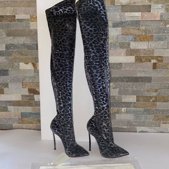 Casadei animal print thigh-high boots - Picture 8 of 15